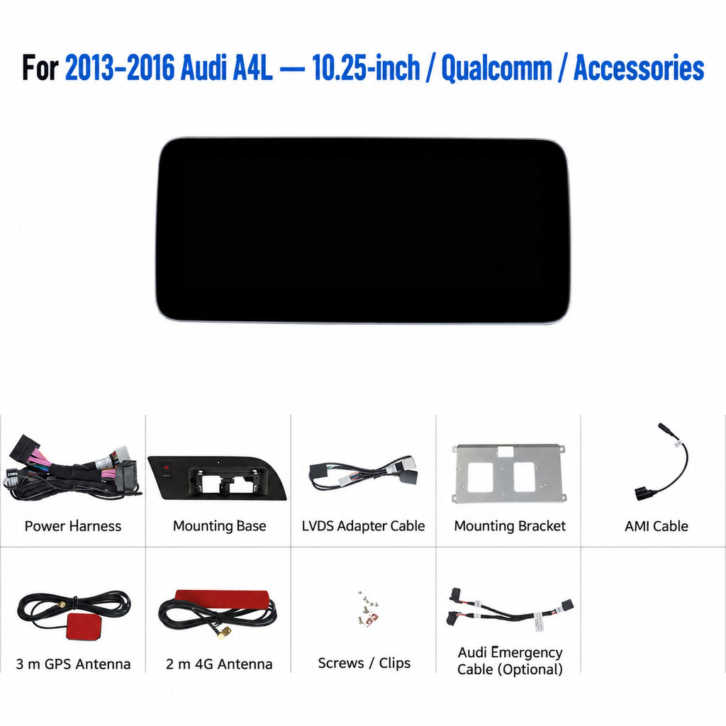 Navigation display and accessories — English product illustration