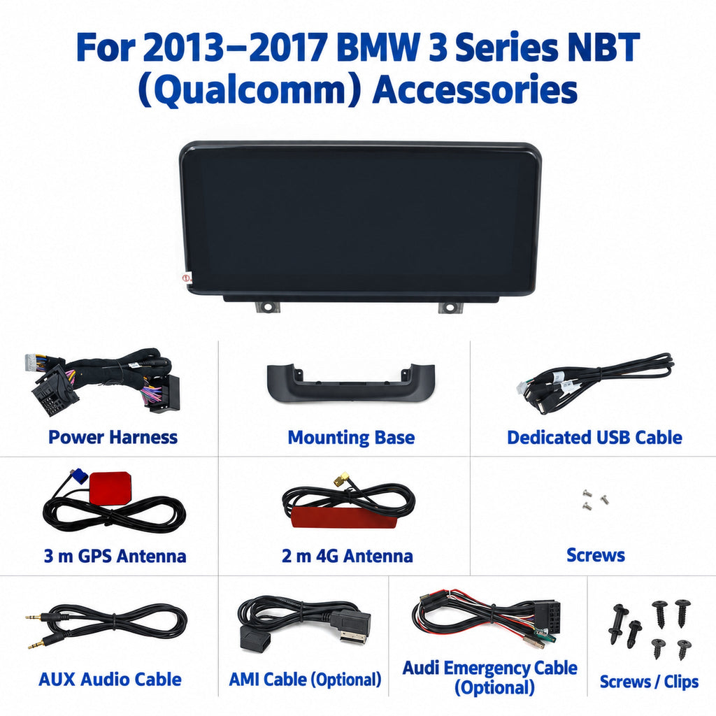 Navigation display and accessories — English product illustration